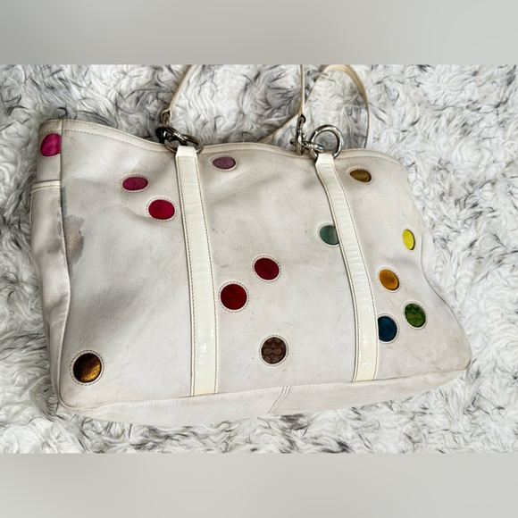 Coach Limited Edition Set (2) Tote Bag with Polka Dots + Wristlet 🚨WORN/As-Is - Picture 10 of 15